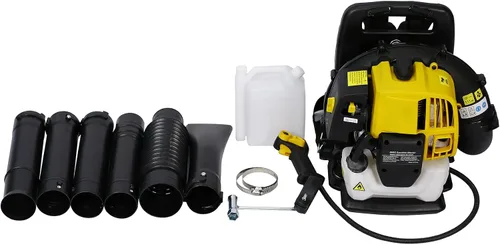 Vista 3 de Soplador de hojas de gas, soplador de mochila de motor de patio de 2 ciclos de 52 cc, potente soplador comercial de 530 CFM para patio, césped