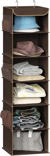 Vista 20 de Simple Houseware Organizador de armario colgante de 5 estantes, color negro