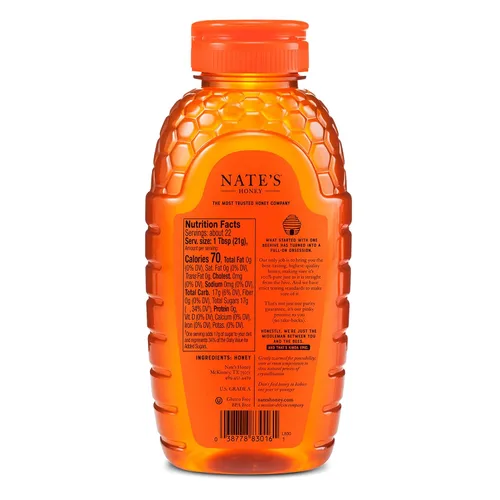 Vista 9 de Nate's - Miel 100% pura, cruda y sin filtrar - Sabor galardonado, botella exprimible de 16 onzas