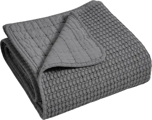 Vista 12 de Levtex Home - Colección Mills Waffle - Manta - Waffle de algodón Adobe - Tamaño de la manta 50 x 60 pulgadas.
