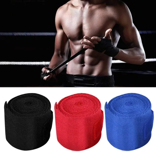 Vista 5 de Alomejor Envolturas de mano de boxeo, cómodo algodón transpirable, envolturas de Muay Thai, para entrenamiento de combate, competencia