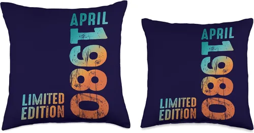 Vista 3 de Awesome Limited Edition April 1980 Retro 1980 Vintage 1980 Throw Pillow