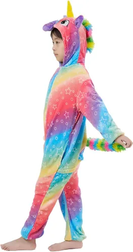 Vista 19 de Mameluco de unicornio para pijamas de animales, cosplay, disfraz unisex de Halloween