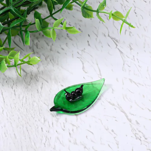 Vista 6 de Ymapinc Regalos de animales de hoja verde de hormigas de cristal, figuras de animales de 1.9 pulgadas, pequeñas figuras de animales soplados a mano