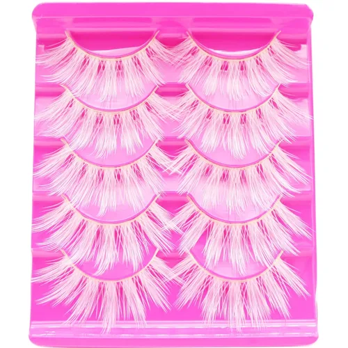 Vista 9 de DAODER Pestañas postizas de colores, pestañas postizas esponjosas con color azul, de 0.55 a 0.63 pulgadas, rizo C medio, volumen completo, pestañas