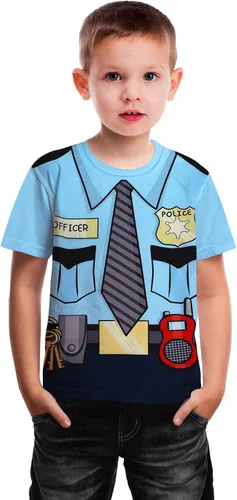 Vista 7 de Vackutliv Camisa de Halloween para niños pequeños, camisa de policía para niños, camisa de príncipe encantador, camisa pirata, camisa con estampado