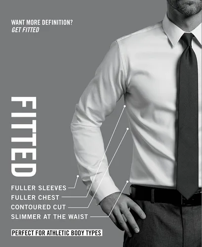 Vista 4 de Van Heusen - Camisa de vestir de tela de popelina para hombre, unicolor, corte ajustado