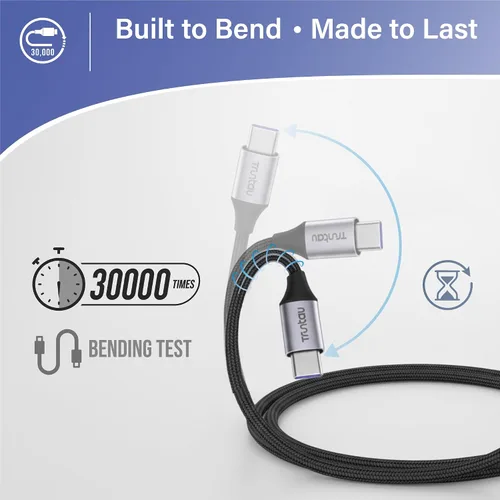 Vista 5 de Cable de carga rápida de nailon trenzado USB A a USB C de 3 pies, compatible con iPhone 17/17 Pro/16e/16 Plus/15 Pro/15, Samsung Galaxy