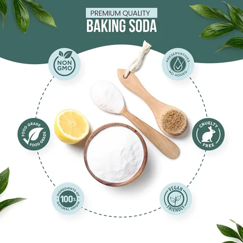 Vista 5 de Eco-Lux Essentials Bicarbonato de sodio puro, bicarbonato de sodio (11 libras) de grado alimenticio para limpieza, hornear, bombas de baño