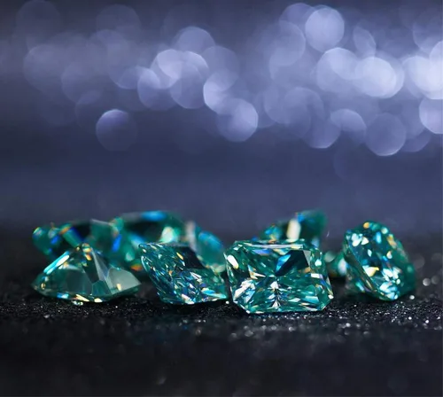 Vista 5 de Moissanita suelta 1.00CT-30.0CT, piedra de moissanita de color azul, claridad VVS1, piedra preciosa brillante de corte radiante para hacer anillos
