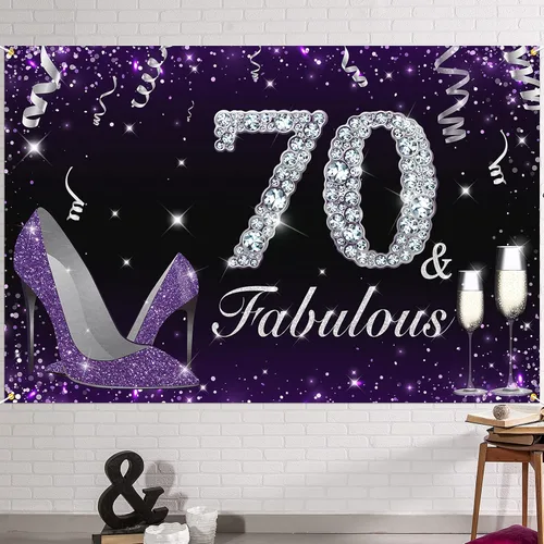 Vista 16 de HAMIGAR Fabuloso telón de fondo de cumpleaños tacones altos morados