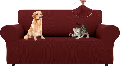 Vista 16 de LURKA Fundas elásticas para silla y sofá de 1 pieza, Fundas para sofá con protector elástico en la parte inferior para niños y perros