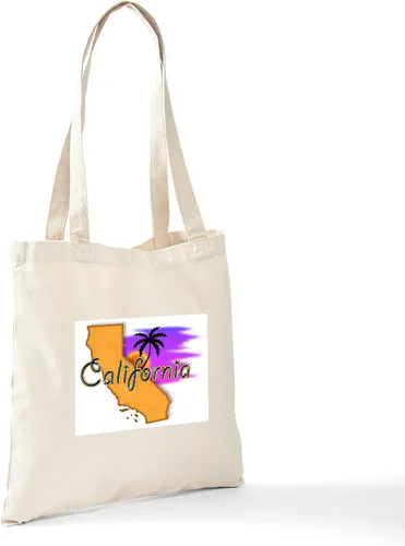 Vista 6 de CafePress California Tote Bag - Bolsa de lona natural, bolsa de compras reutilizable, Caqui