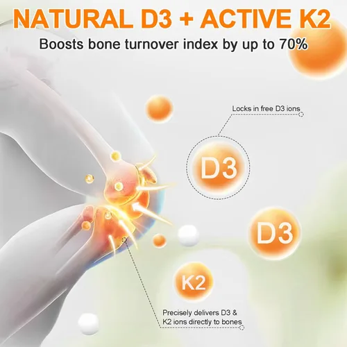Vista 4 de Daiasns Vitamina D3 5000 UI y K2 (MK-7) 120 mcg 2.0 fl oz gotas con aceite MCT Omega 3, suplementos líquidos de vitamina D3 y K2 - Suministro de 2