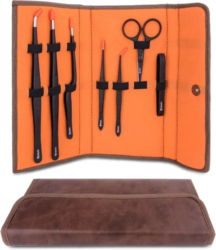 Vista 2 de Manjushri Pinzas para chef profesional, tijeras, alicates para hueso, juego de hornear (negro)