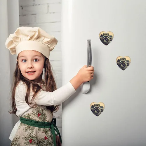 Vista 6 de Imanes de nevera resistentes redondos pequeños imanes retro para cámara de refrigerador, mini imanes decorativos fuertes para pizarra blanca