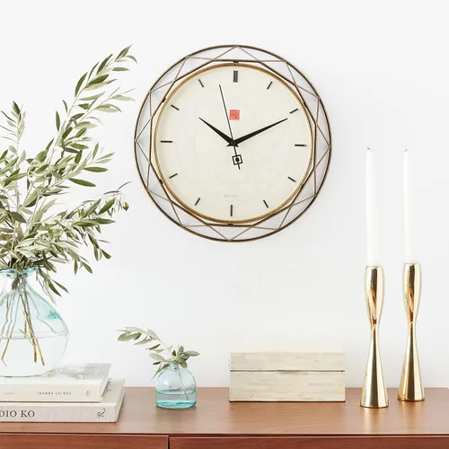 Vista 5 de Bulova Clocks C4834 Luxfer Prism - Reloj de pared inspirado en Frank Lloyd Wright (14 pulgadas)
