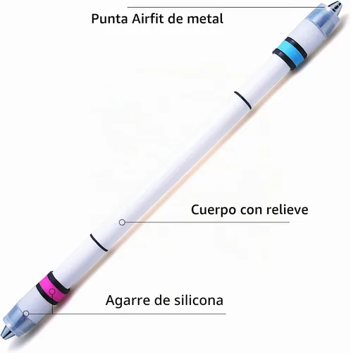 Vista 3 de Bolígrafos giratorios Ivan Emboss Mod, bolígrafo giratorio con peso para principiantes, agarre azul y rosa