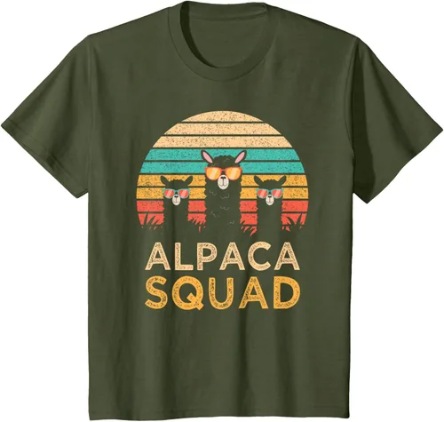 Vista 15 de Divertidas gafas de sol de escuadrón de alpaca Cool Alpacas Vintage Gift T-Shirt, Negro, S
