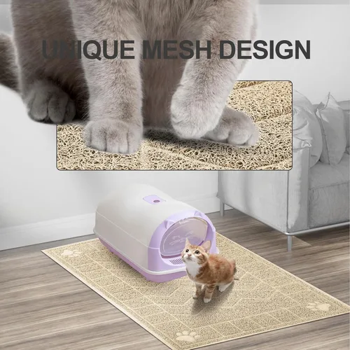 Vista 3 de Alfombrilla para Arena de Gatos, Alfombrilla Atrapa Arena Suave para las Patas de Gatitos, 35" x 24" Alfombrilla para Caja de Arena de Gatitos