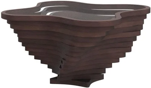 Vista 4 de by Papella Design, Mesas de centro de nogal natural Veener para sala de estar, mesa rústica, mesa de centro para sala, mesa central, mesa