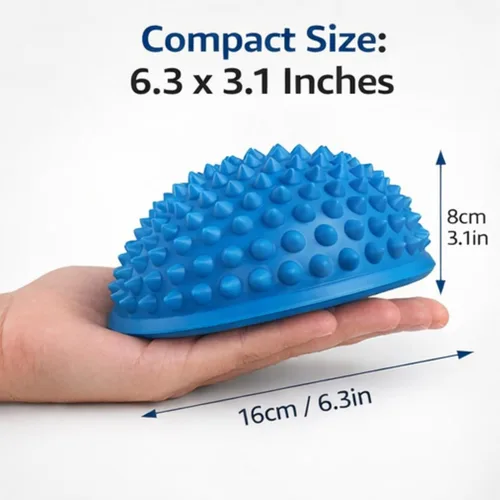 Vista 3 de MAVIS LAVEN Bola de masaje de PVC semicircular, bola de yoga con cúpula de equilibrio puntiaguda, azul, masajeador de gimnasio de ejercicio