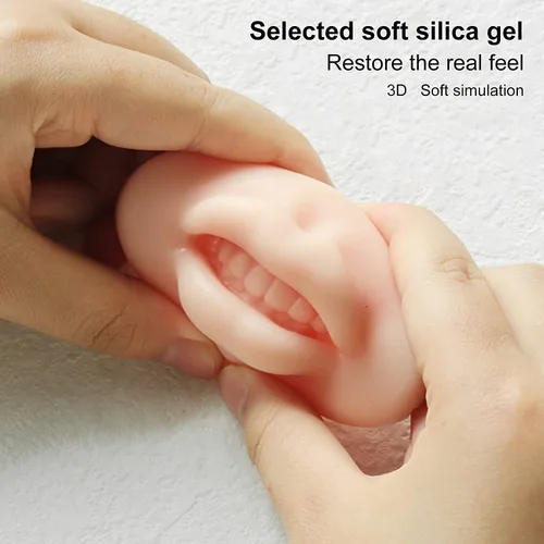 Vista 5 de 3 labios falsos, labios de silicona 3D para práctica de maquillaje, labios falsos de silicona suave, para práctica de tatuajes, para práctica