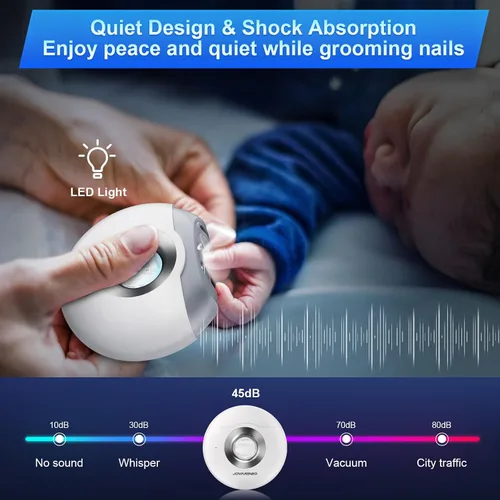 Vista 3 de Cortaúñas eléctrico inteligente con cabezales de doble hoja, luz LED, recortador automático de uñas, cortador de uñas y molinillo para uñas, seguro