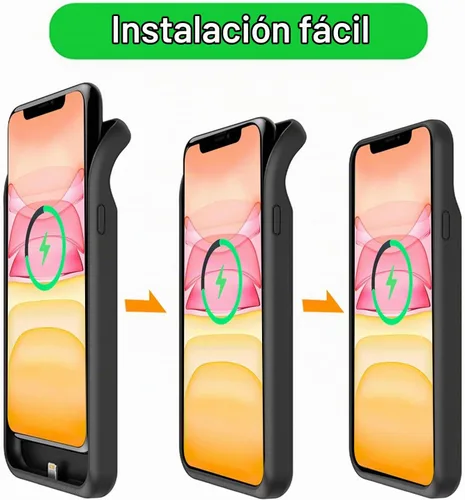 Vista 3 de Funda de batería para iPhone 11, funda de carga portátil recargable de 10000 mAh mejorada con carga inalámbrica compatible con iPhone 11