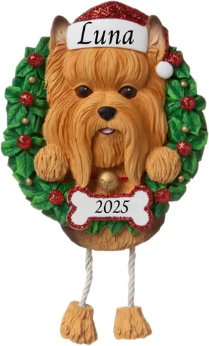 Vista 31 de Adornos personalizados para árbol de Navidad 2024 para mascotas – Razas de perros Beagle – Adorno personalizado de Feliz Navidad – Recuerdo