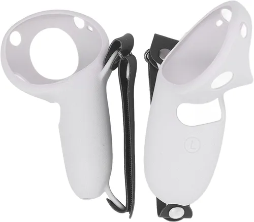 Vista 2 de Dilwe 2 fundas de agarre para controlador táctil, protector de silicona con correas para nudillos para Meta Quest Pro (gris)