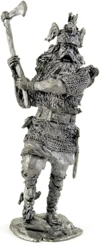 Vista 13 de Jarl escandinavo vikingo, norte, escultura de metal de los siglos 9-10. Colección 2.126 in (escala 1/32) figurita miniatura. soldados de juguete