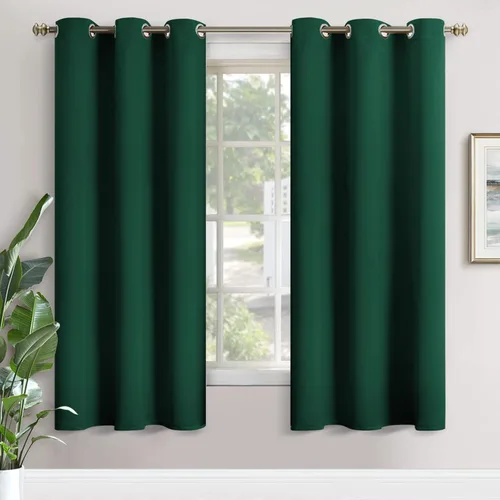 Vista 192 de YoungsTex - Cortinas blackout cortas, aislamiento térmico, ojales, oscurecen la habitación, privacidad, para cámper, sótano, cocina y baño, 2 Gris
