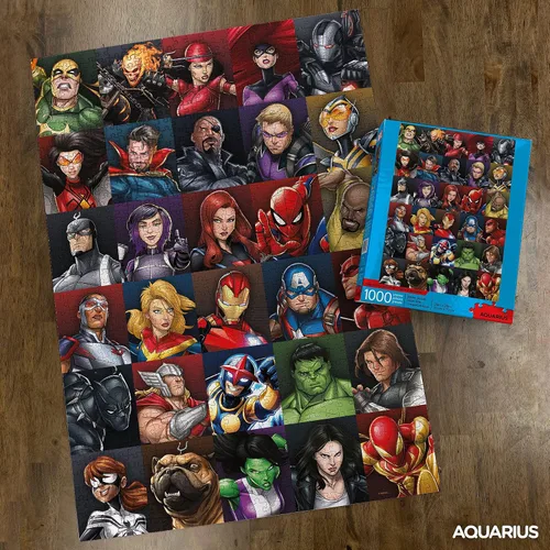 Vista 3 de AQUARIUS Marvel Puzzle Superheroes (rompecabezas de 1000 piezas) – Mercancía y coleccionables con licencia oficial de Marvel, sin deslumbramiento