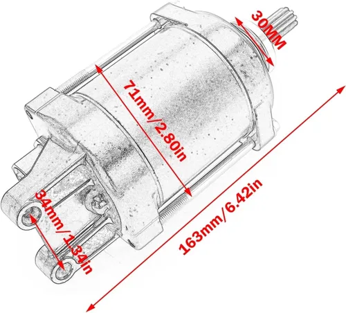 Vista 6 de Motor de arranque compatible con Yamaha FZ07 MT07 Tracer YZFR7 / XTZ 700 Tenere XSR700 MTM690 MTT690 1WS-81890-00 / FZ-07 MT-07 YZF-R7