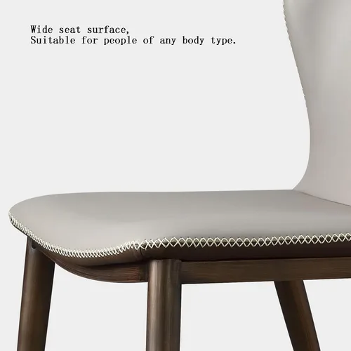Vista 8 de Silla de comedor de cocina, sillas de comedor, sillas de comedor, juego de 4 sillas de comedor modernas de cuero de microfibra con respaldo alto Gris