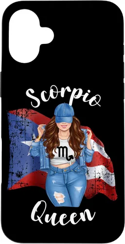 Vista 22 de Funda para iPhone 16 Puertorriqueña Escorpio Reina de Puerto Rico Morena