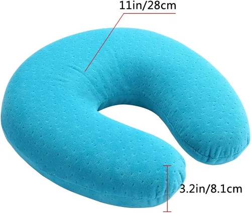 Vista 6 de Mr.Ho Almohada de espuma viscoelástica en forma de U para el cuello y la cabeza, almohada de apoyo para descansar al aire libre, automóvil, oficina