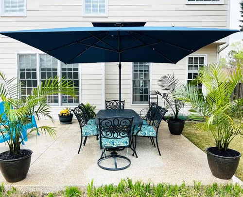 Vista 66 de PURPLE LEAF Sombrilla de Patio Voladiza de 10' x 13' para Exteriores con Base de 330 libras, Sombrilla Rectangular Grande Resistente al Viento
