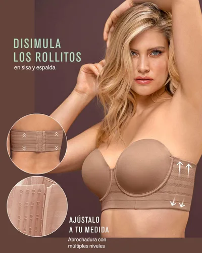 Vista 3 de Leonisa Brasier sin almohadillas con aros, sin tirantes, con encaje, para mujer
