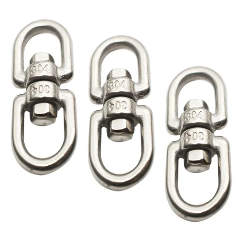 Vista 7 de Anillo giratorio M3 de acero inoxidable 304 Conector de grillete de gancho de ojo de doble extremo para colgar 6 piezas