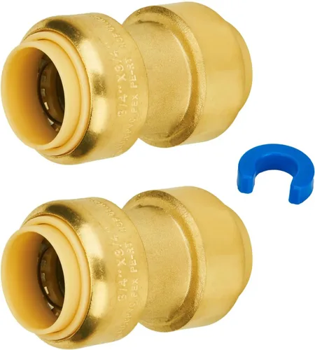 Vista 23 de SUNGATOR Acoplamiento recto a presión de 1 pulgada, PEX de empuje para conectar, cobre, CPVC, accesorios de plomería de latón sin plomo con clip