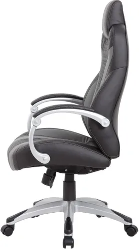 Vista 8 de Boss Office Products Silla ejecutiva con brazo con bisagras en negro/gris