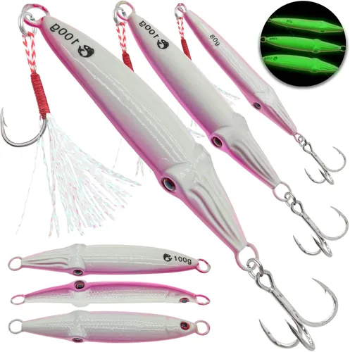 Vista 9 de Plantillas de pesca verticales de agua salada, cuchara de jigging vertical, señuelos de atún de pesca, señuelos artificiales de pesca para atún
