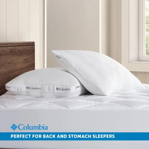 Vista 6 de Almohada Columbia Comfort Ice Fiber Side Sleeper Down Alternative con relleno de fibra de poliéster, funda transpirable de doble cara