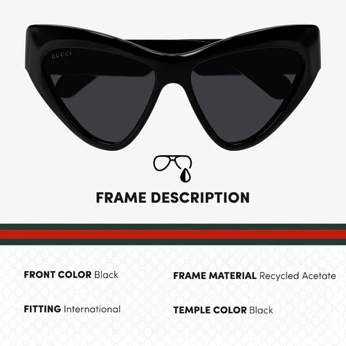 Vista 2 de Gucci GG1294S Gafas de sol de moda de diseñador para mujer con kit eSHADES - Abraza la sofisticación y la elegancia