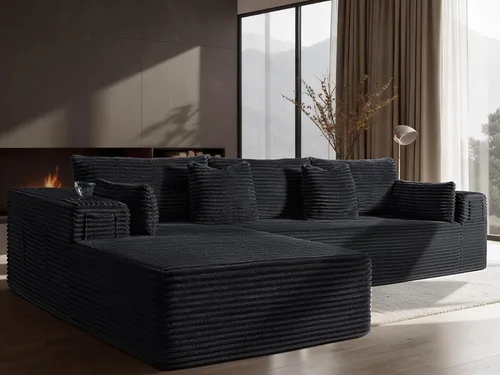 Vista 115 de Sofá modular de gran tamaño de 108 pulgadas, cómodo sofá deshuesado en forma de U para sala de estar, asientos extra profundos, sin montaje, sofá