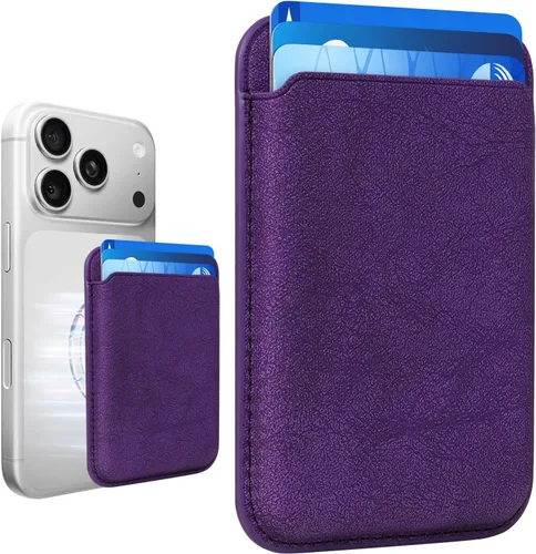 Vista 55 de Cartera de cuero Mag-Safe RFID magnética más resistente para la serie iPhone 17, accesorios Mag-Safe que se adhieren a la serie de iPhone Verde claro