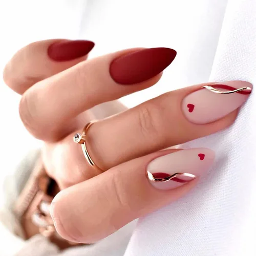 Vista 19 de MISUD - Uñas postizas largas con forma de ataúd, con diseño gótico de vampiro en negro y rojo, acrílico, 24 piezas