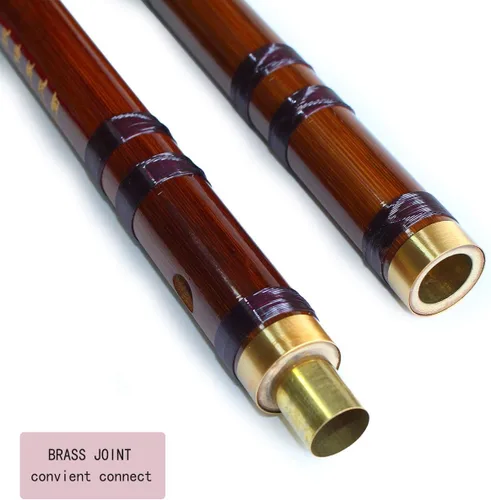 Vista 4 de Flauta de bambú de estilo vintage Instrumento chino Dizi tradicional (clave E)